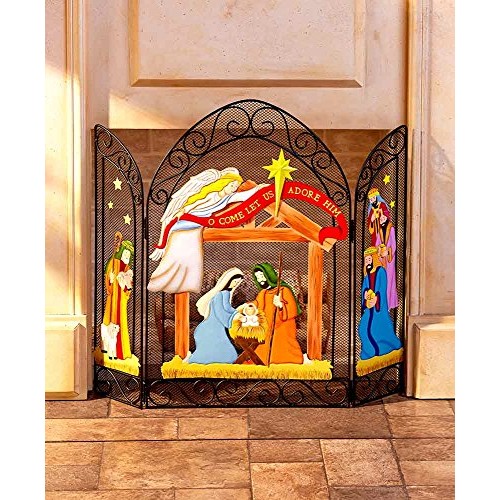 The Lakeside Collection Nativity Fireplace Screens - B073ZN17S6
